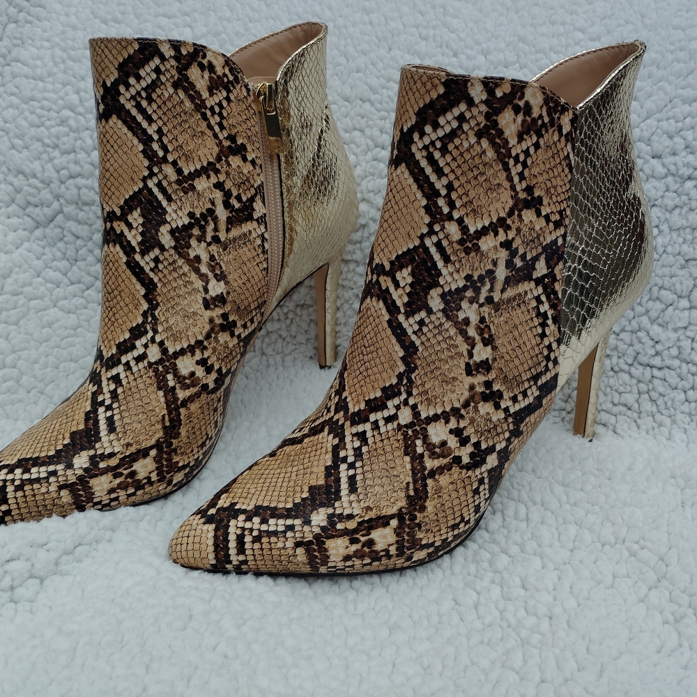 Snakeskin Patterned Ankle Boots